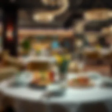 Sophisticated Dining Experience An elegant table setting at a restaurant in Al Seef featuring a fusion of local and international cuisine.