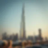 The breathtaking Burj Khalifa soaring above the Dubai skyline