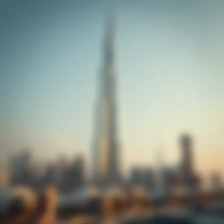 The breathtaking Burj Khalifa soaring above the Dubai skyline