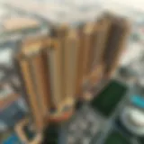 Aerial view of Damac Park Towers showcasing its architectural design