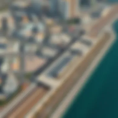 Aerial Perspective of Dubai Creek Metro Station Aerial view of Dubai Creek Metro Station with surrounding urban landscape