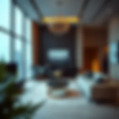 Interior of a modern apartment in Dubai highlighting luxury amenities