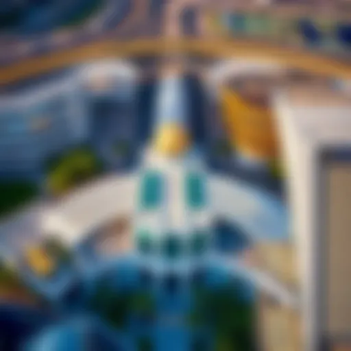 Aerial view of Dubai Islamic Unit Mall showcasing its modern architecture and layout.