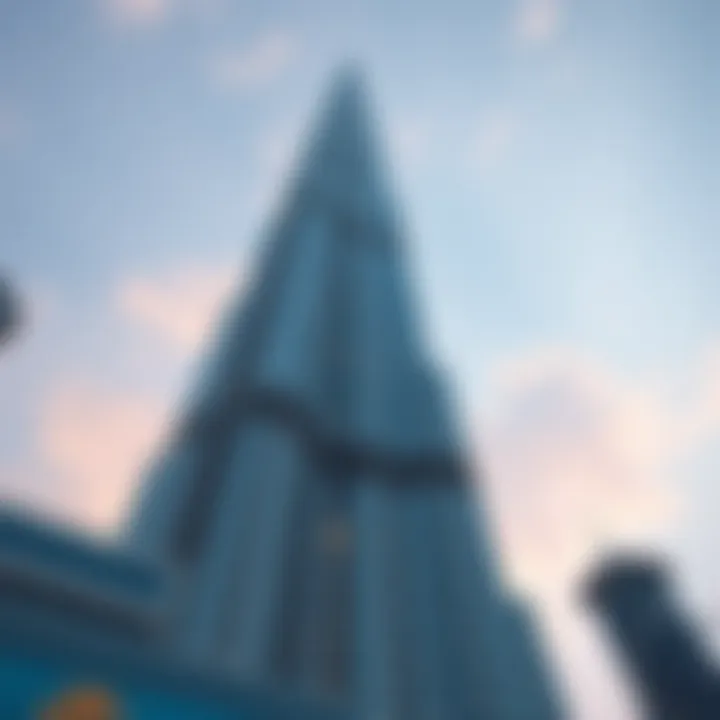 Burj Khalifa soaring into the sky