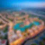 Aerial view of Madinat Khalifa Al-Furjan showcasing its layout