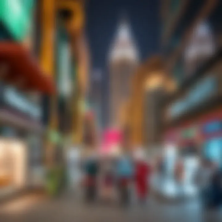Vibrant commercial district in Maidan Dubai with bustling activity