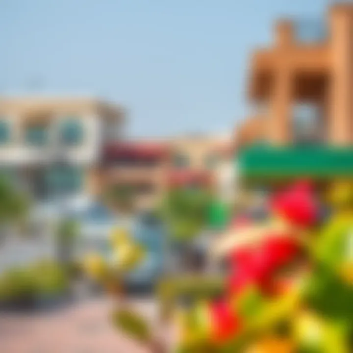 Vibrant neighborhood scene highlighting local amenities and parks