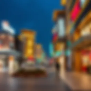 Diverse Retail Options in Al Barsha A bustling shopping district in Al Barsha filled with diverse retail options.