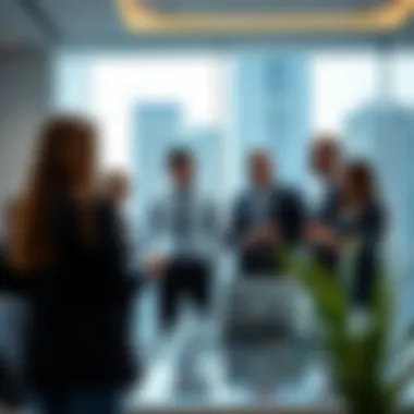 Business Professionals Collaborating in Dubai Business professionals collaborating in a modern Dubai office environment
