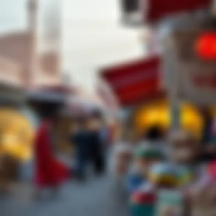 Vibrant market scene reflecting Dubai's rich cultural diversity