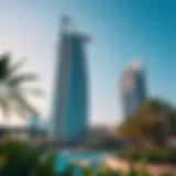 Majestic view of The Palm Tower showcasing its architectural elegance