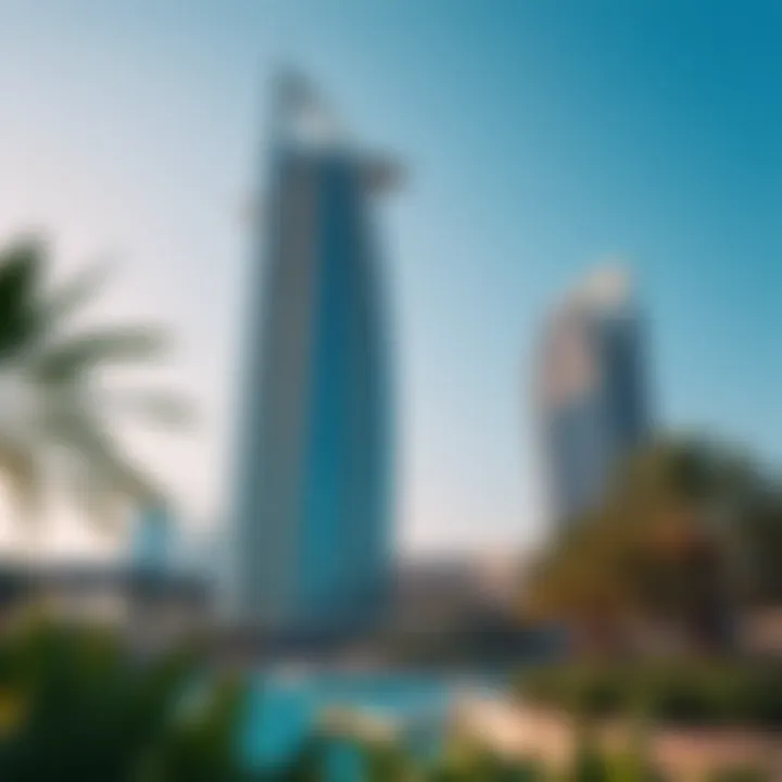 Majestic view of The Palm Tower showcasing its architectural elegance