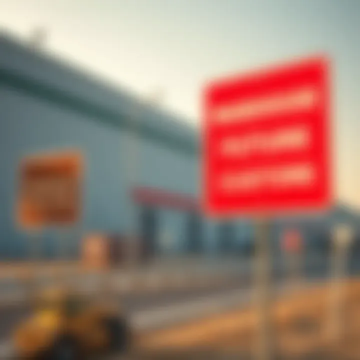 Signage and infrastructure development in Al Quoz indicating future growth.