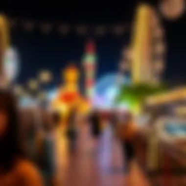 Visitor Experiences at Global Village Visitors enjoying various attractions and entertainment options within Global Village.