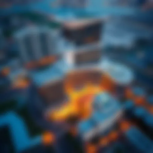 Aerial view of Kingfisher Karama showcasing the modern architecture and surroundings