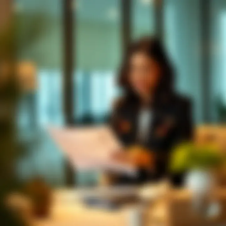 Person reviewing legal documents with a consultant