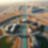 Aerial view of Sahara Meadows showcasing its layout and surrounding infrastructure.