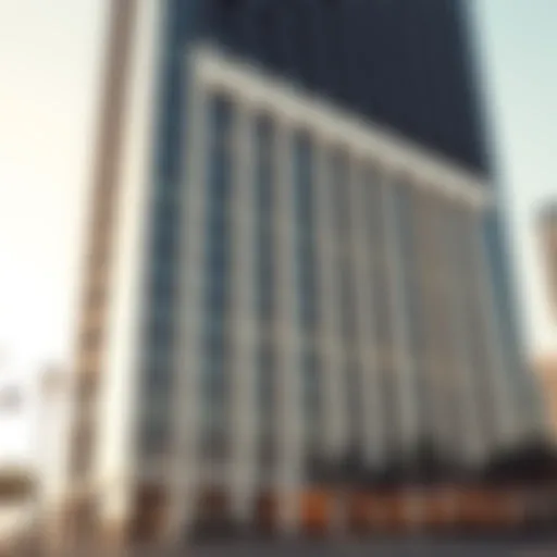 Stadium Point Building's striking architectural facade