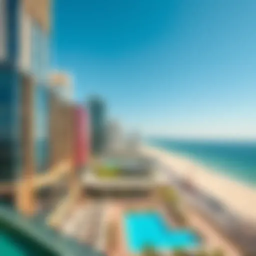 Breathtaking view of Jumeirah Beach with clear blue skies