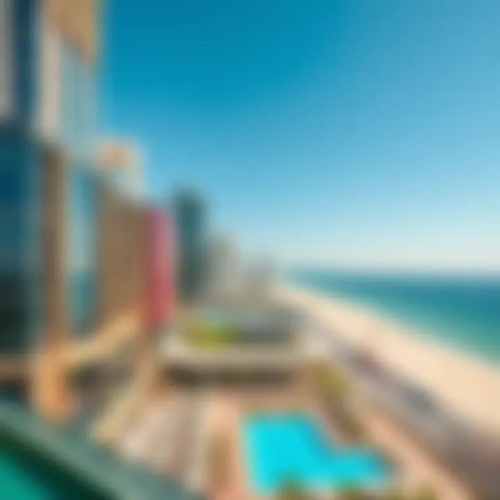 Breathtaking view of Jumeirah Beach with clear blue skies