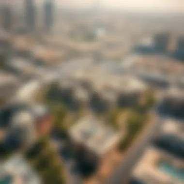 The Sanctuary Amidst Dubai's Urban Splendor Aerial view of The Sanctuary nestled within Dubai's urban landscape.